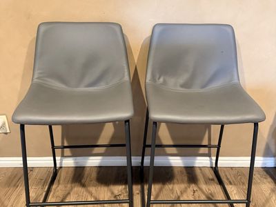 Two Counter Height Gray Stools