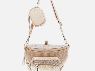 Steve Madden Rhinestone Embellished Crossbody Bag with Coin Pouch