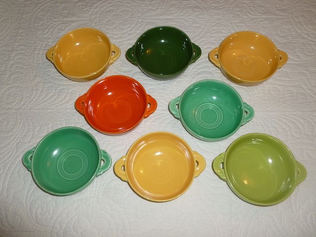 Antique/Vintage Fiestaware- Fiesta Ware Cream Soup Bowls With Lug Handles-Set