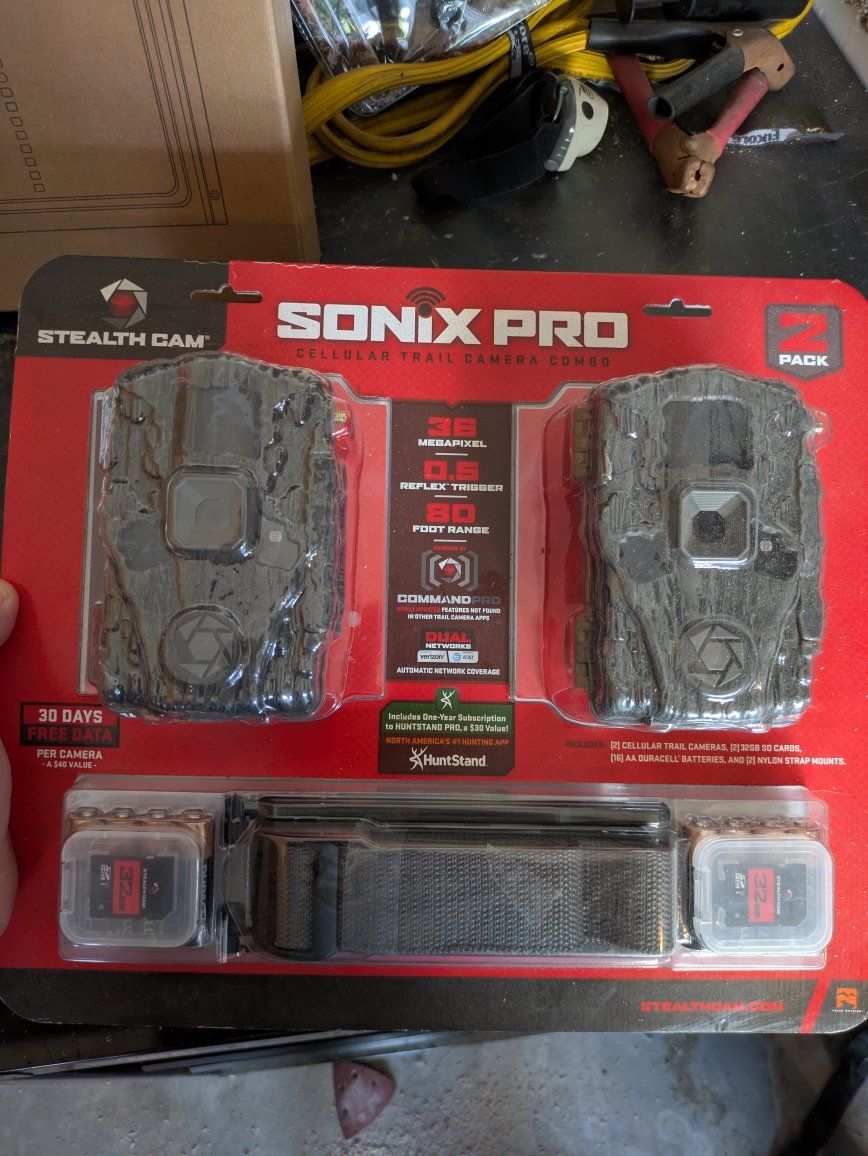 Stealth Cam Sonix Pro 36MP Cellular Trail Camera Combo (2-Pack) with SD Cards & Mounts