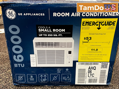 GE 6,000 BTU Electronic Window Air Conditioner for Small Rooms up to 250 sq ft.