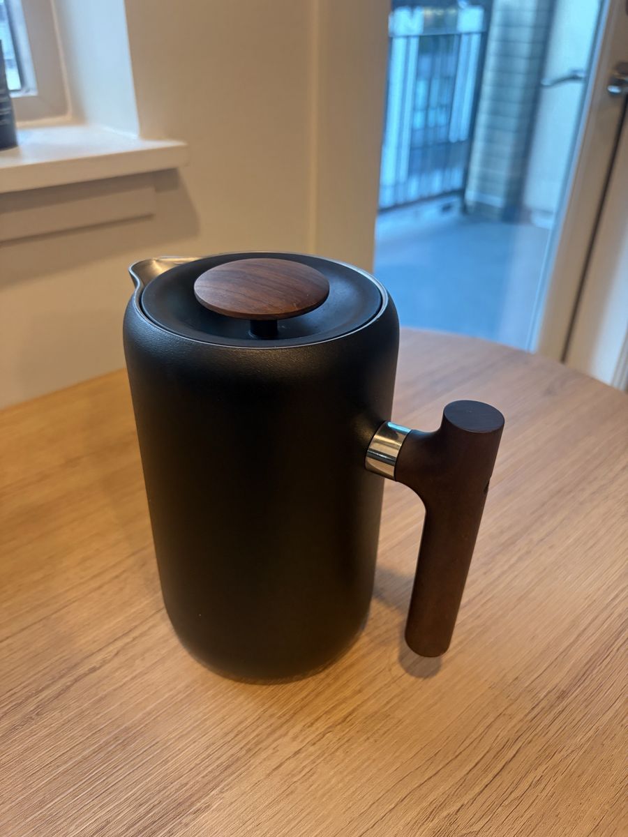 Fellow Clara French Press Coffee Maker - Matte Black with Walnut Handle