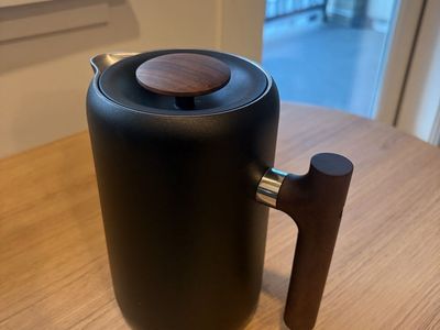 Fellow Clara French Press Coffee Maker - Matte Black with Walnut Handle