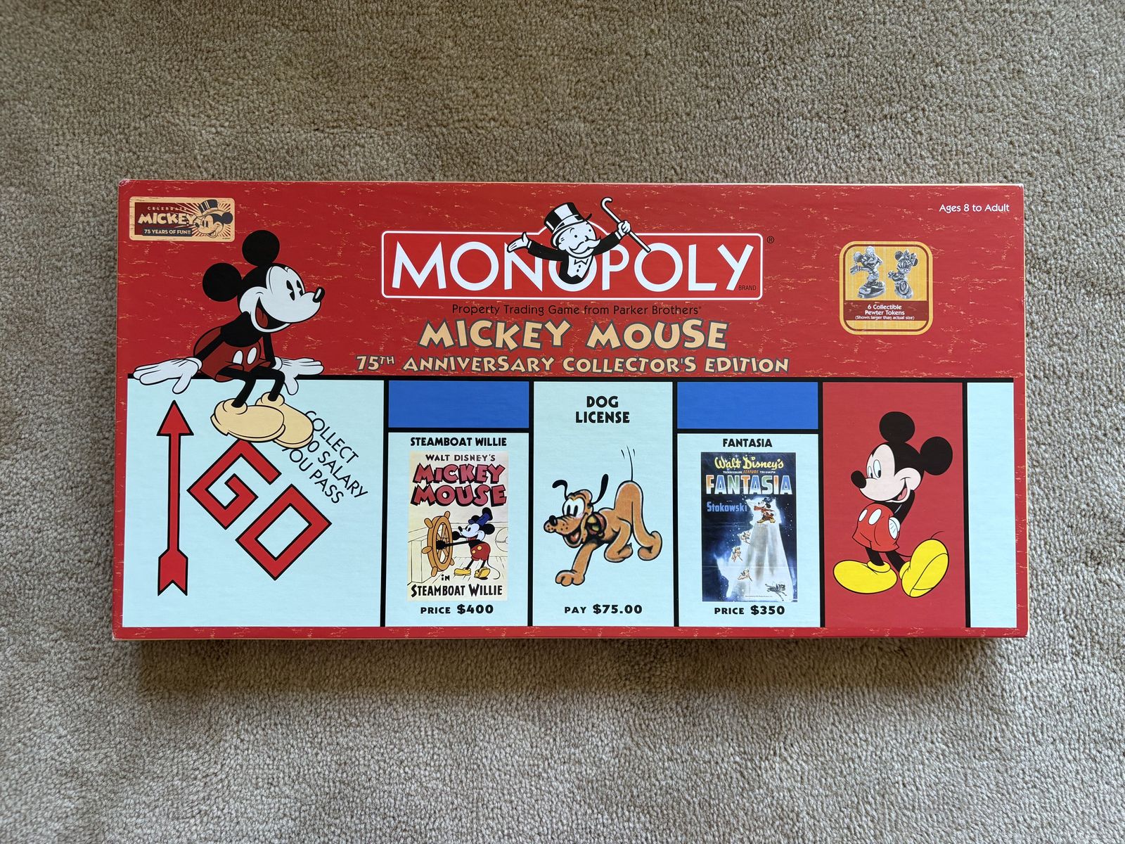 COMPLETE Monopoly: Mickey Mouse 75th Anniversary Collector's Edition 