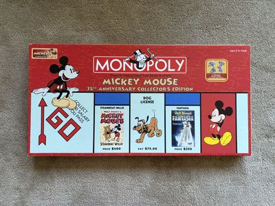COMPLETE Monopoly: Mickey Mouse 75th Anniversary Collector's Edition