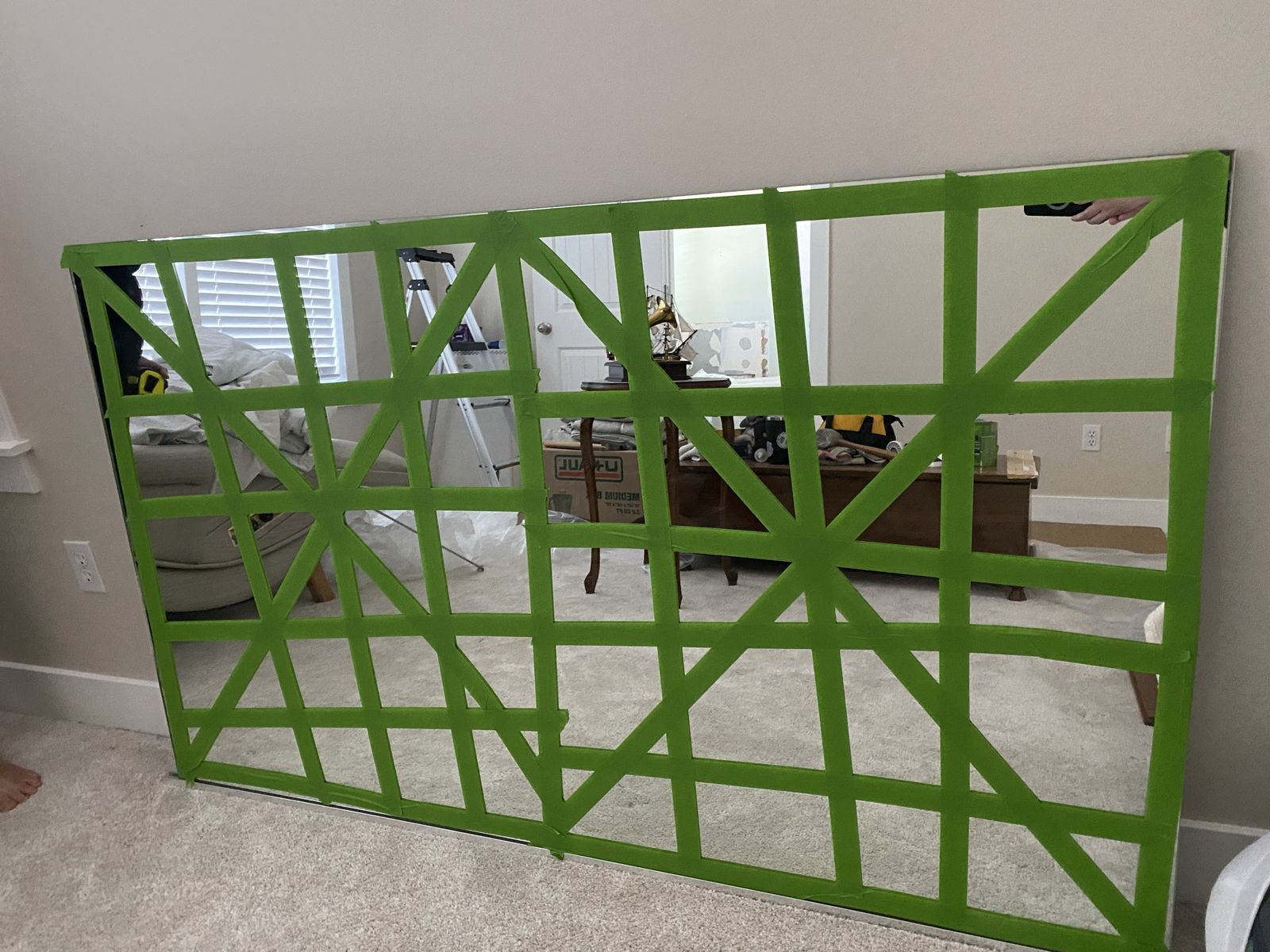 Large Rectangular Frameless Wall Mirror - 66 in x 40 in