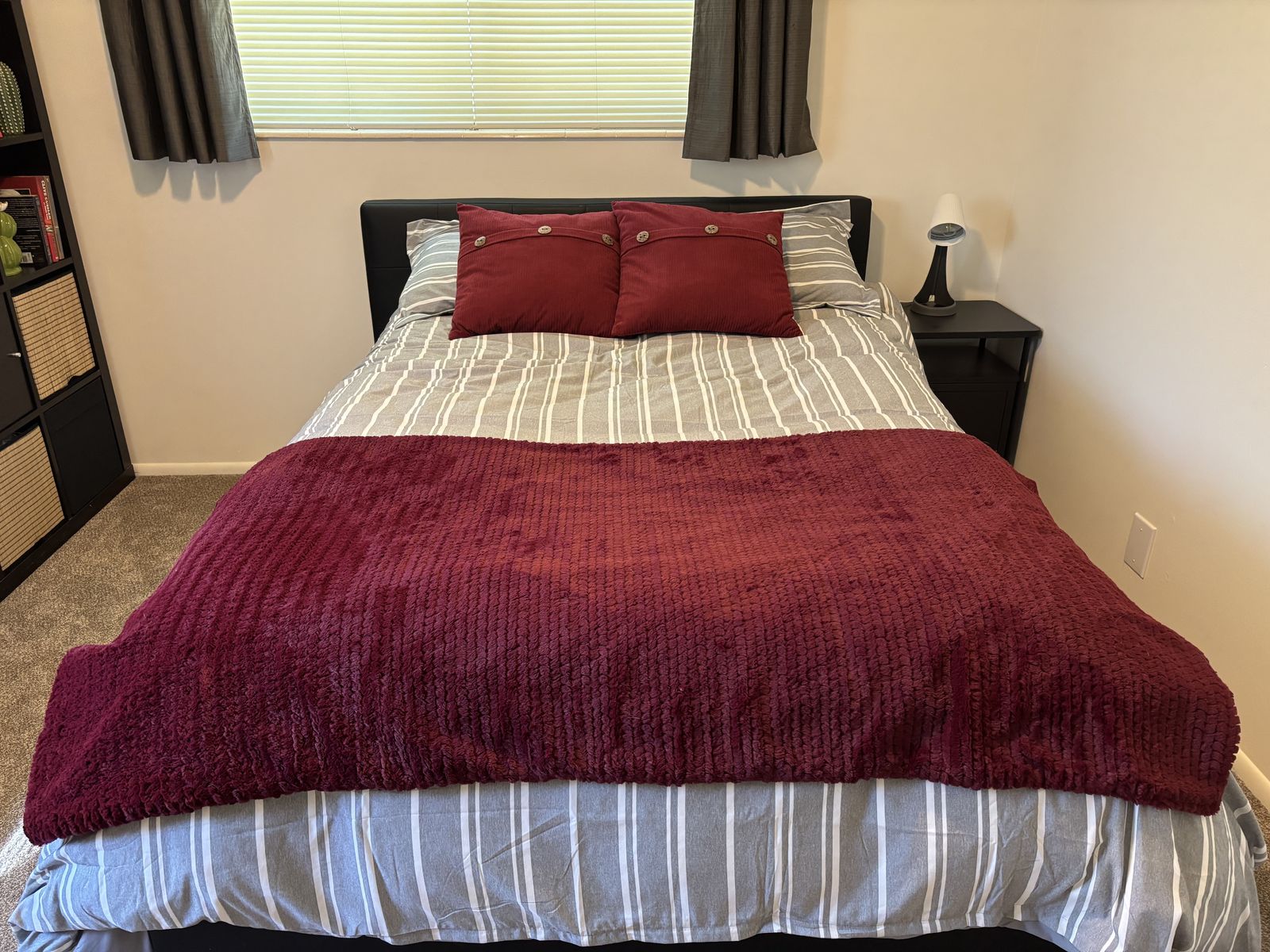 Full size bed frame, adjustable base, and Beautyrest plush matress