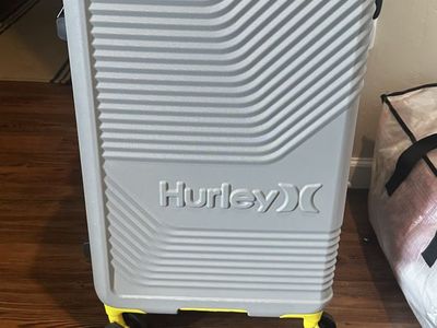 Hurley Hard Shell Spinner Suitcase - Gray with Yellow Accents 24”