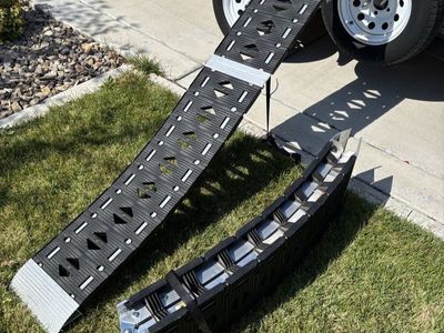 Titan Ramps Folding Aluminum Loading Ramps - Pair, 7.5 ft, 1500 lb Capacity, Arched Design