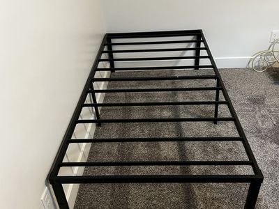 Black Metal Platform Bed Frame - Sturdy and No Box Spring Needed