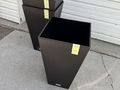 Veradek Midland 26" Tall Tapered Square Planter Black Outdoor/Indoor