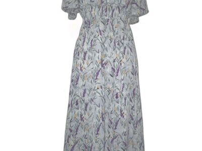 Bohme Small Lavender Floral Chiffon Maxi Dress