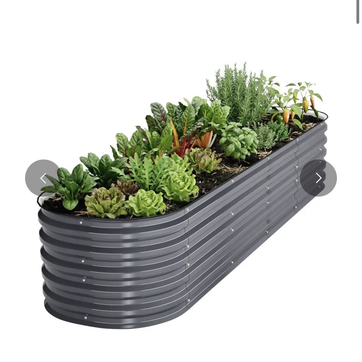 New Vegega Galvanized Raised Garden Bed 17" Tall 8x2