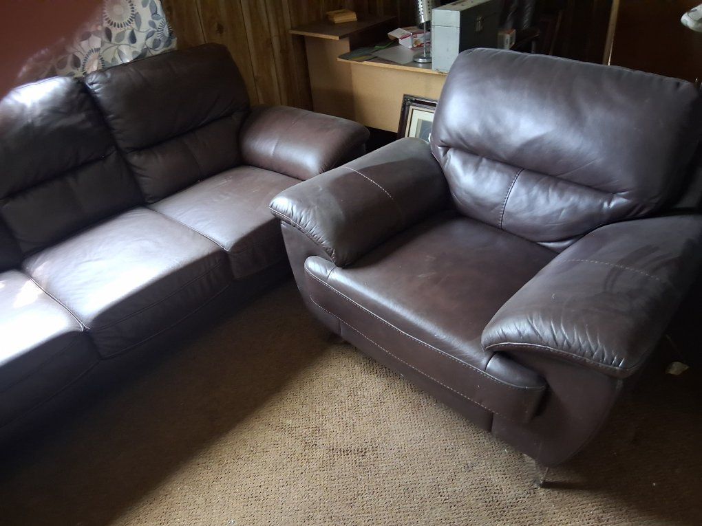 couch and loveseat(leather)