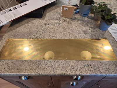 Gold entry door kick plate