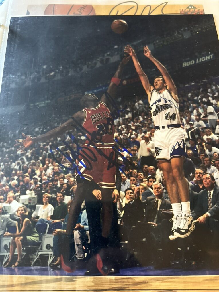 Jeff Hornecek Autograph Utah Jazz 8x10 Photo Auto
