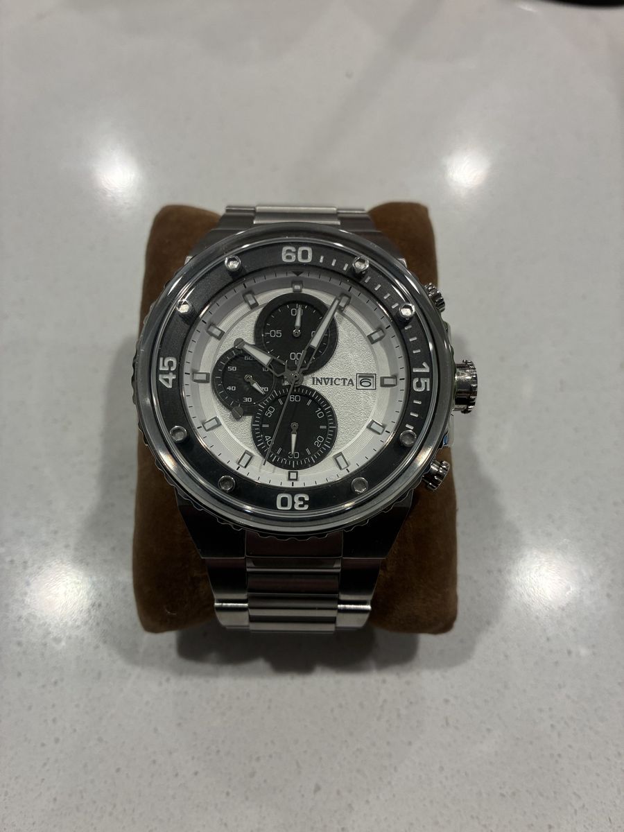 Invicta Chronograph Stainless Steel Men's Watch White Dial