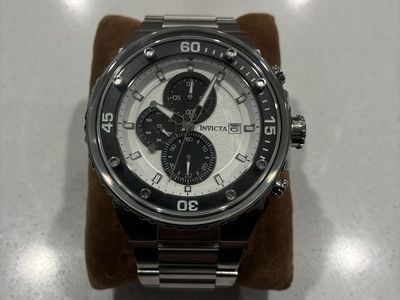 Invicta Chronograph Stainless Steel Men's Watch White Dial