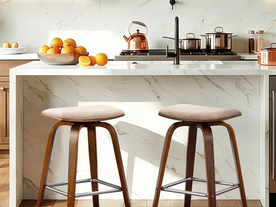 26" Swivel Counter Stool, Bentwood, Brown SET OF 2