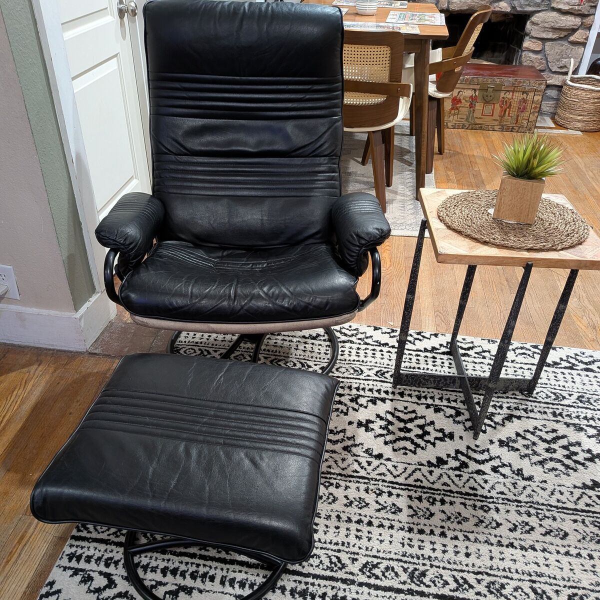 Mid century chairworks swivel recliner/ottoman