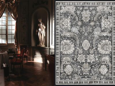 NEW Beautiful Charcoal & Cream Transitional Vintage Distressed Area Rug 8'x10'