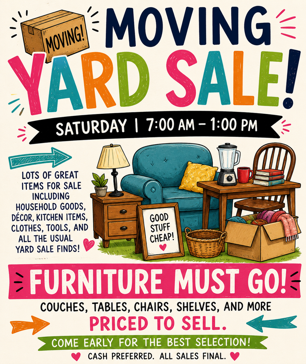 Moving Yard Sale in Sugar House!