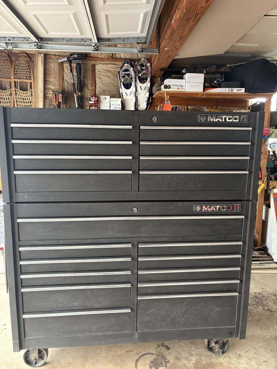 Matco Tools Rolling Tool Box Chest Combo with Assorted Mechanics Hand metric and standard  Air Tools