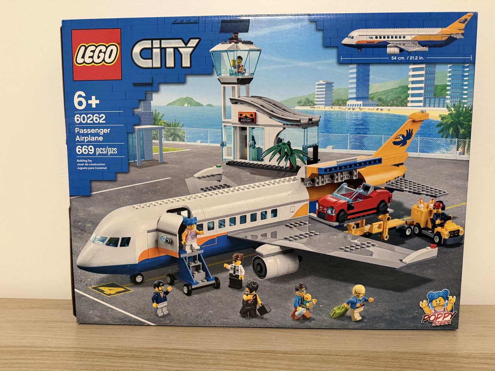 LEGO City Passenger Airplane 60262 Building Toy Set - 669 pcs, Airport with Control Tower, Used Like New In Box