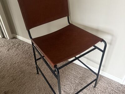 Leffler Faux Leather Metal Counter Stool New