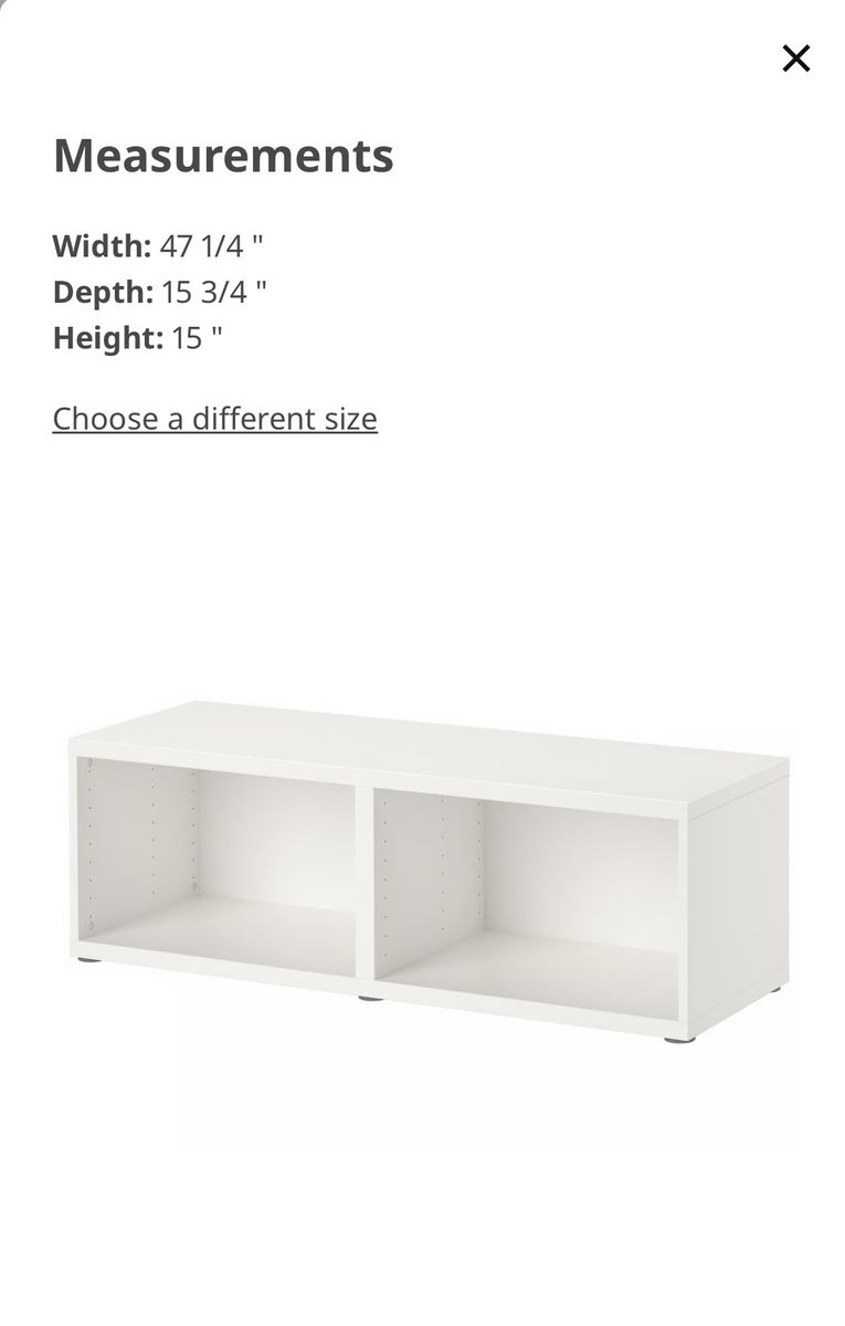 2 IKEA BESTÅ Frame White 47 1/4 x 15 3/4 x 15 Inch Shelf Storage Unit
