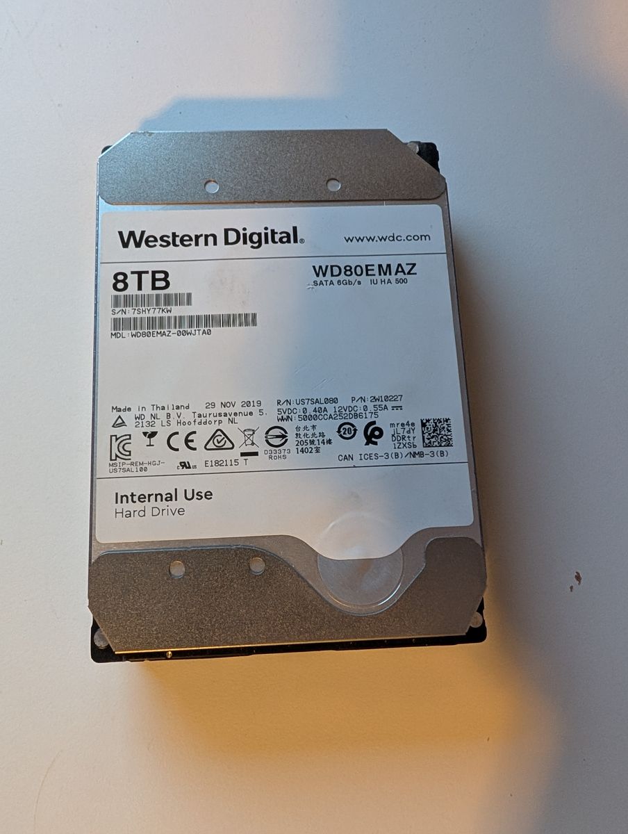Western Digital 8TB WD80EMAZ SATA 6Gb/s Internal Hard Drive