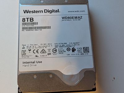 Western Digital 8TB WD80EMAZ SATA 6Gb/s Internal Hard Drive