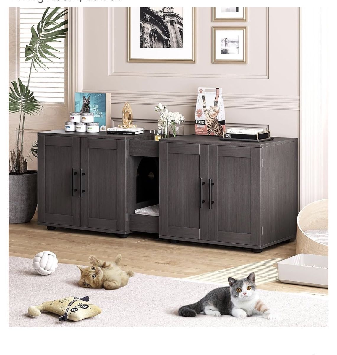 55" Large Cat Litter Box Enclosure Furniture