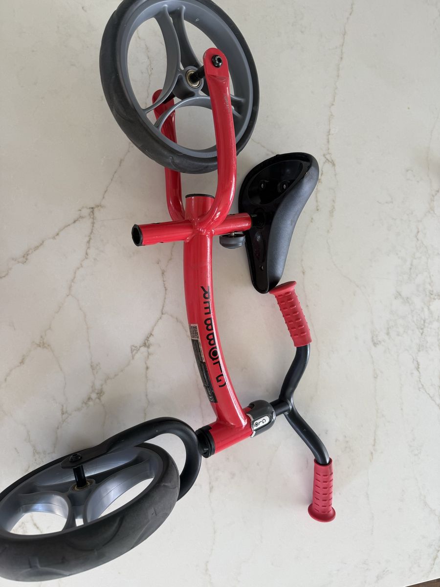 Globber Go Bike Balance Bike - Red, Adjustable Seat & Handlebars, No-Pedal Training