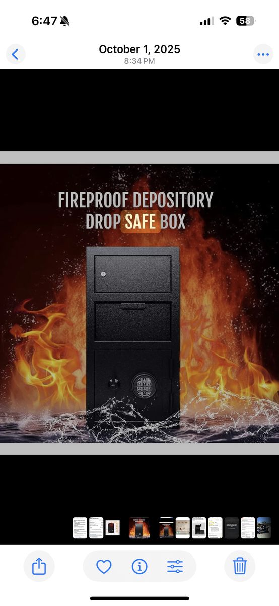 New In Box Large Drop Safe For Business