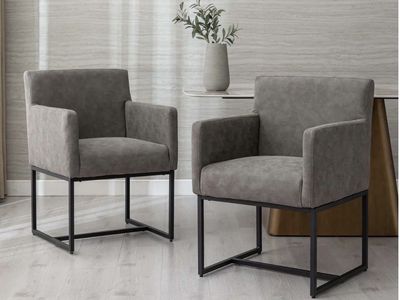 Guyou Modern Faux Leather fiber Upholstered Dining Chairs Set