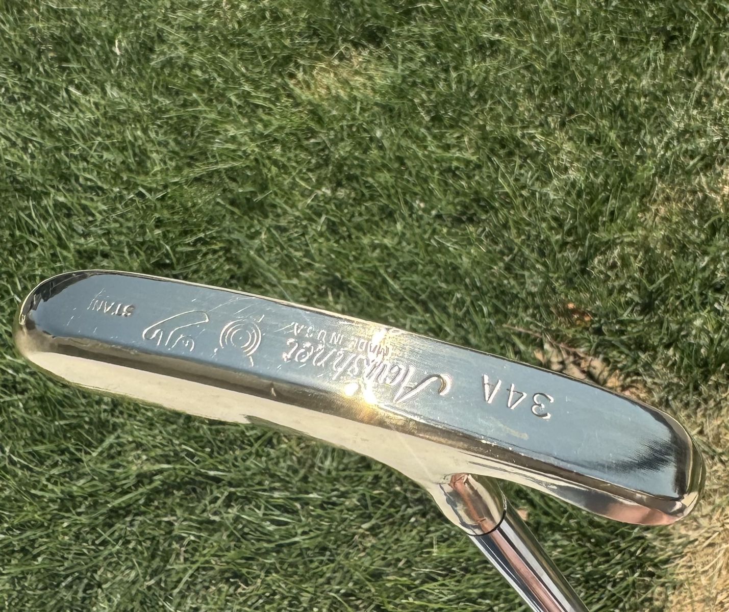 Vintage Titleist Acushnet Bullseye 34A Putter - Brass Heel Shafted Right Hand Putter