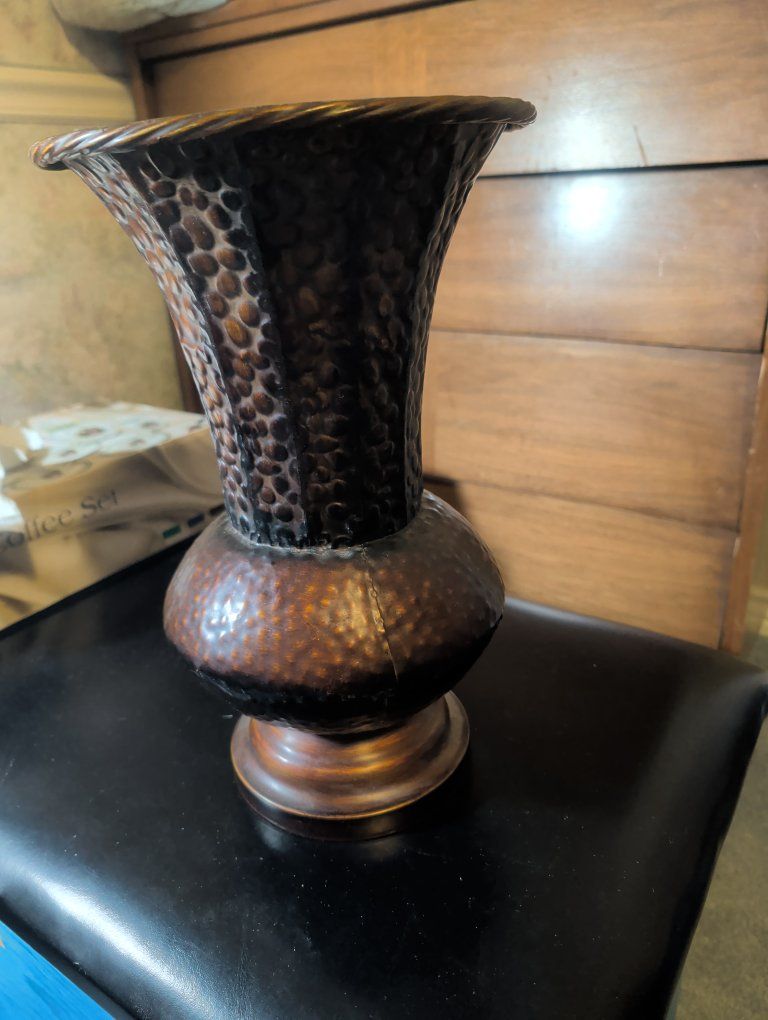 decorative metal vase