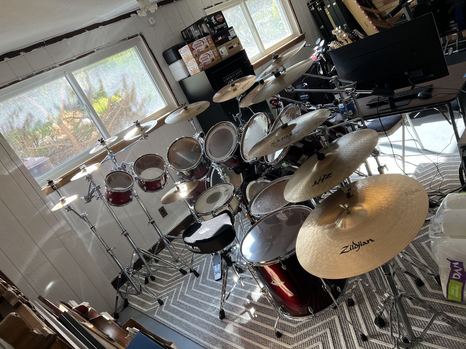 Pearl DLX 11 Piece Double Bass Drum Kit - 1985