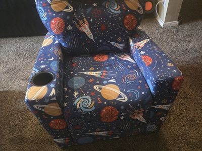 Kids Space Theme Recliner with Cup Holder