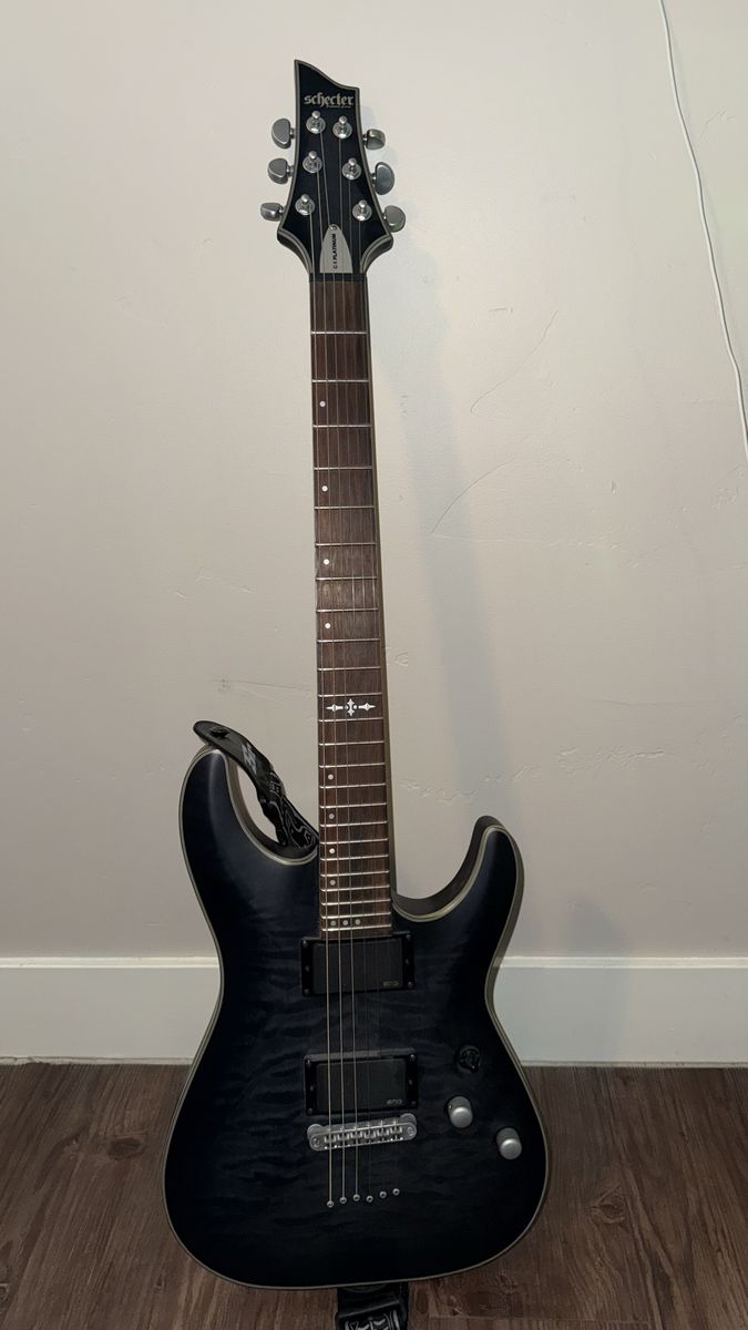 Schecter C-1 Platinum Electric Guitar Black Satin