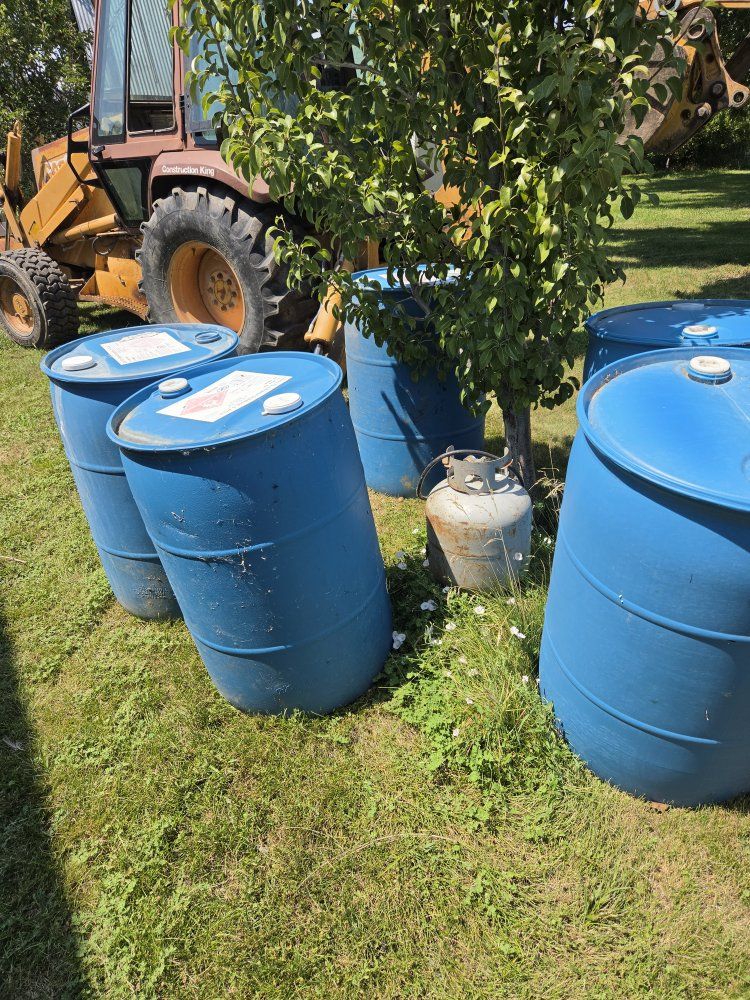 55-Gallon Blue Plastic Storage Barrels / Drums offer