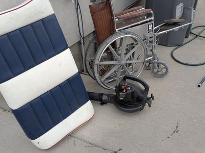 a wheelchair air blower and upholstery bench