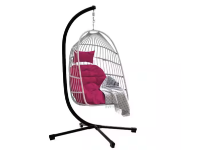 New Egg Hanging Chair with Stand, Patio Wicker Swing Egg Chair