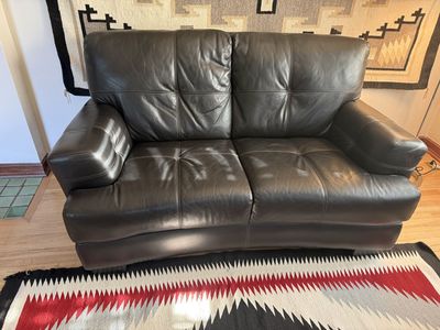 Black leather couch