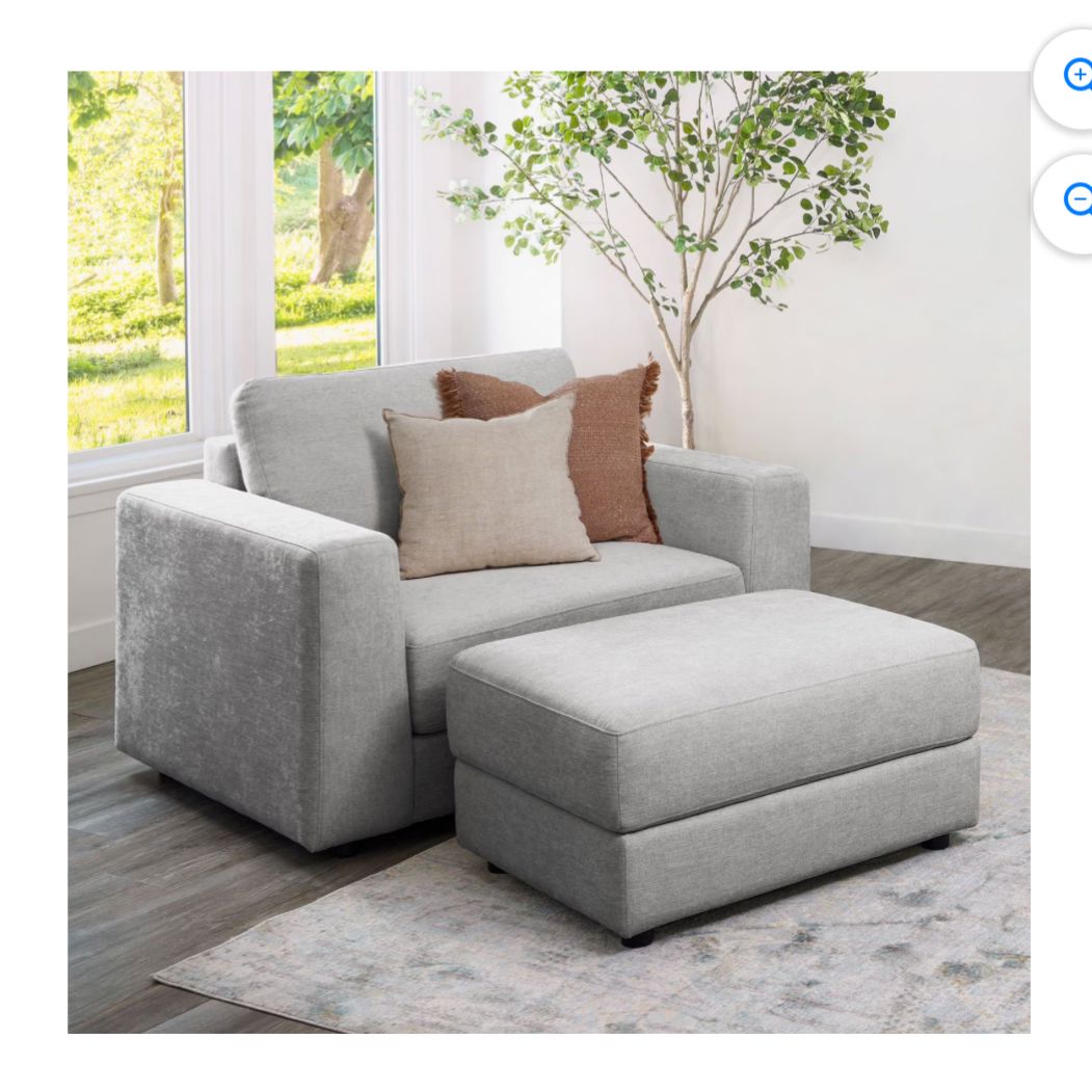 Abbyson Home Oversized Armchair with Ottoman