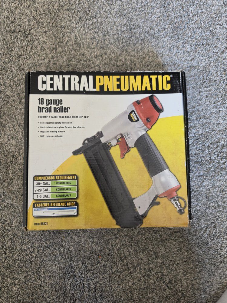 18 Gauge Brad Nailer - Shoots 5/8" to 2" Nails Central Pneumatic
