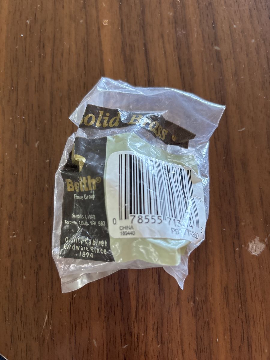 Belwith P9971-26D Solid Brass Cabinet Knob - New in Package