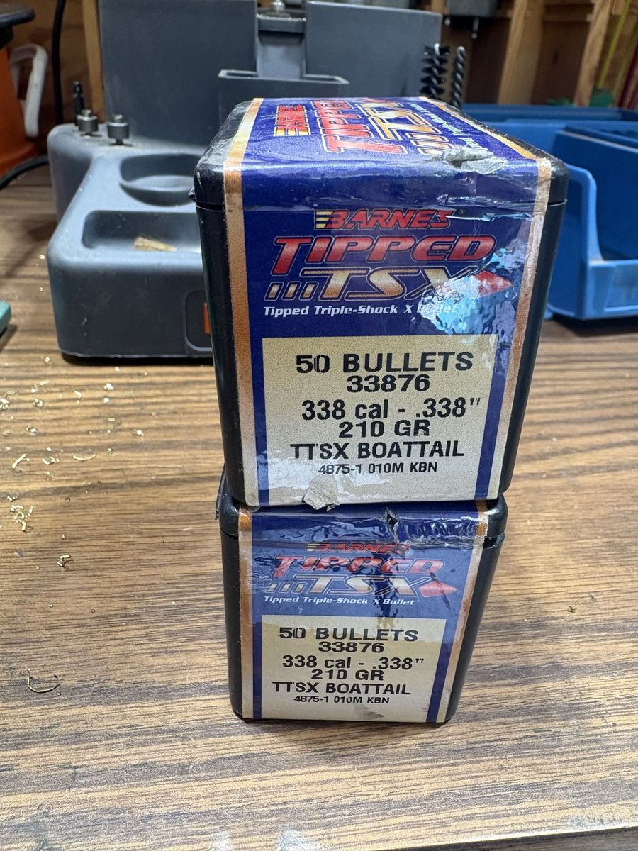 2 boxes Barnes 210 grain .338 bullets unopened