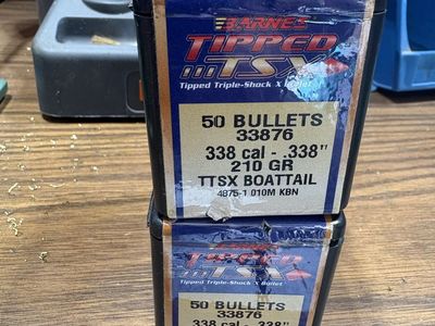 2 boxes Barnes 210 grain .338 bullets unopened